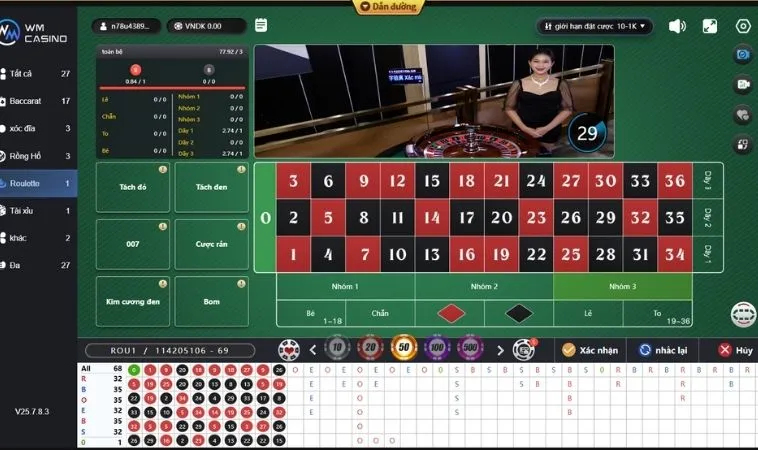 Bàn cược Roulette Nhà Cái 8KBet